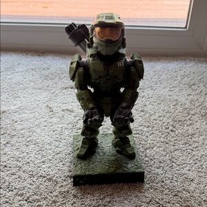 Halo Olive Green Spartan Figure with Orange Visor